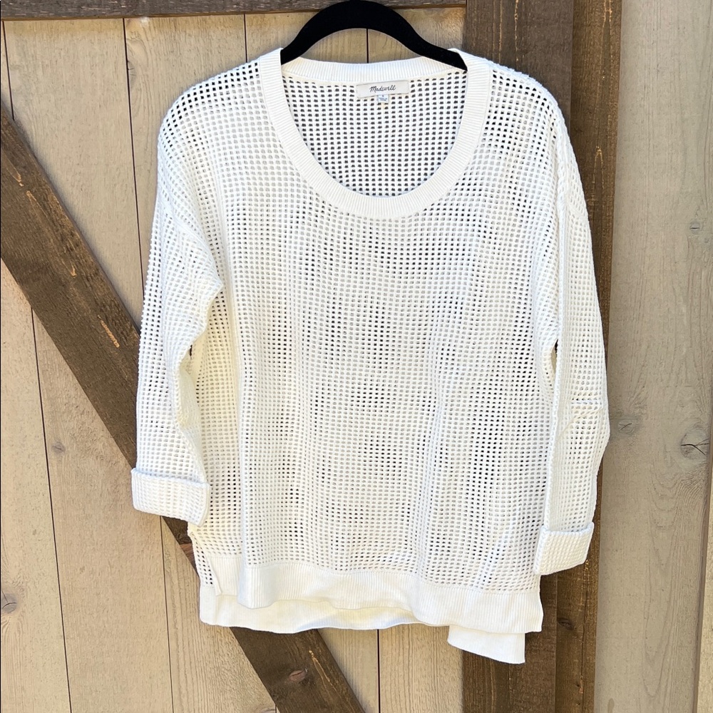 Madewell White Knit Summer Sweater